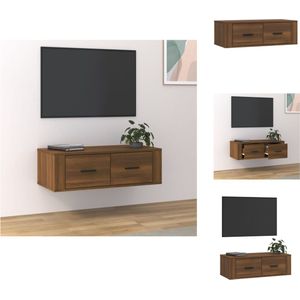 vidaXL Hangend TV-meubel - 80 x 36 x 25 cm - Bruineiken - Duurzaam - ruimtebesparend - Kast