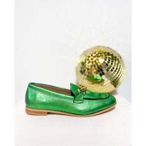 DWRS HAVANA chain Metallic Green - Dames Loafer - 28506-08 - Maat 41