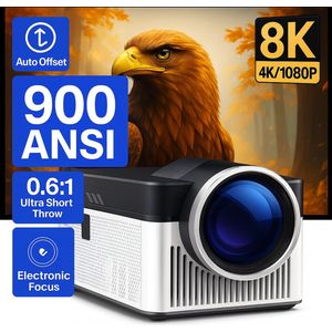 Yemtech - YEM-900A - Mini Projector - Draagbare Beamer - 1080P LCD - Ondersteunt 4K/8K - 900 ANSI Lumen - WiFi 6