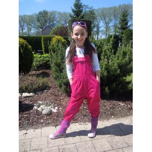 Yoworkwear Tuinbroek polyester/katoen Fuchsia maat 140