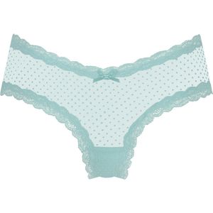 Hunkemöller Dames Lingerie Brazilian V-shape Mesh - Blauw - maat XS