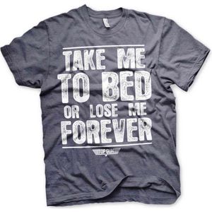 Top Gun Heren Tshirt -S- Take Me To Bed Or Lose Me Forever Blauw