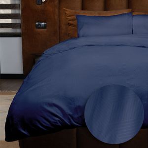 Zydante - Embossed Geometric - Dekbedovertrek - Blauw - Lits-Jumeaux (240x220 Cm) - Microvezel