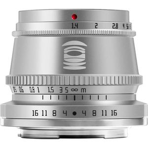 TT Artisan - Cameralens - 35 mm F1.4 APS-C voor Sony E-vatting, zilver