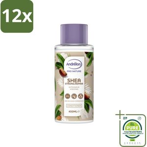 Andrélon - Pro Nature - Shea Strong Repair - Haarconditioner - 400 ml - Voordeelverpakking - 12 stuks - Haar conditioner - Herstellende conditioner