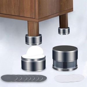 Bedverhogers 3,8 cm zware metalen meubelverhogers - zelfklevende meubellifter met schroefdraad van 2,3-4,3 cm - set van 4 stuks (grijs)