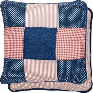 Clayre & Eef Kussenhoes 50*50 cm Blauw Katoen Sierkussenhoes Kussen hoes