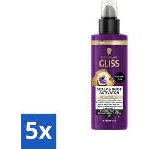 5 x Gliss - Scalp & Root Activator - Siliconenvrij - Voor Gezonde Hoofdhuid - 100 ml - Haarwortel Activator - Haarschade - Haar Groei - Haar Activator - Gevoelige Hoofdhuid