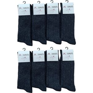 Sukats® Alpaca Sokken - Wollen Sokken - Warme Sokken - 8 Paar - Maat 35-38 - Navy Blue - Verwarmde Sokken - Wintersokken - De Moderne Geitenwollen Sokken Dames