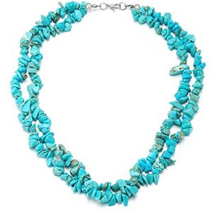 Handgemaakte Turquoise Kraal Choker Ketting voor Dames