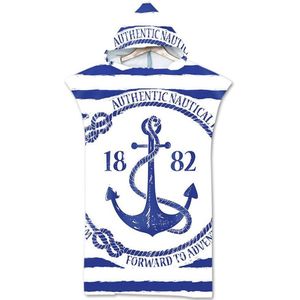 Grote microvezel strandlaken poncho met capuchon voor comfortabel omkleden