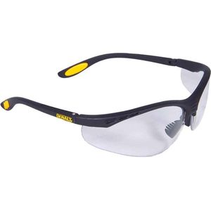 DeWALT veiligheidsbril DPG58-9D EU - Vervormingsvrije lens - Transparant glas - Zwart