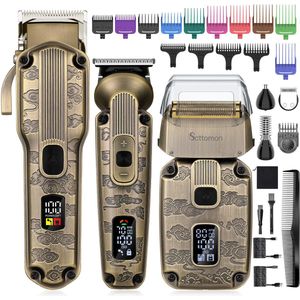 Scttomon Professionele Tondeuse – Scheerapparaat – 4-in-1 Trimmer Set voor Heren – Haartrimmer, Baardtrimmer, Neus- en Oortrimmer, Bodygroomer en Foliescheerapparaat – Professionele Grooming Kit