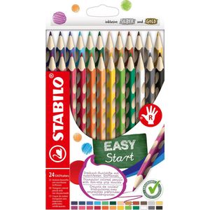 STABILO EASYcolors - Ergonomisch Kleurpotlood - Rechtshandig - Extra dikke 4.2 mm Kern - Etui Met 24 Kleuren