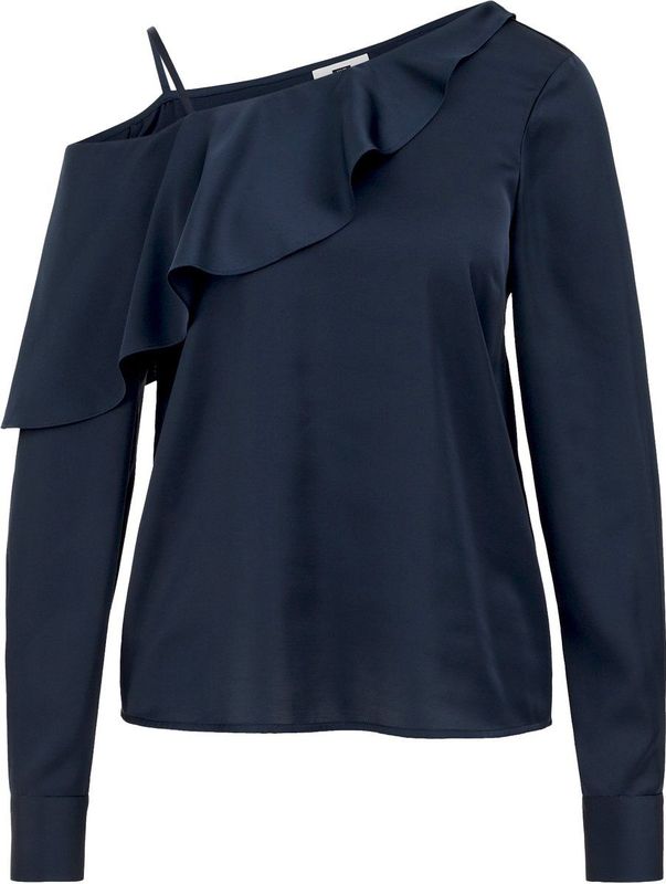 WE Fashion - Blouse - Donkerblauw - Blouseshirt - Lange Mouw