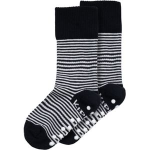KipKep antislip sokjes - maat 18-24 maanden - Black Stripes, zwart - Blijf-Sokken - 1 paar - zakken niet af - Stay-on-Socks - biologisch katoen