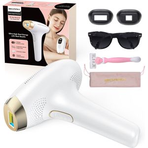 IBORRIA T2 IPL Laser Ontharingsapparaat - IPL Ontharingsapparaten - IPL Ontharing Thuis - Ontharingslaser - Lichtontharing Voor Lichaam En Gezicht - Pijnloos - Wit