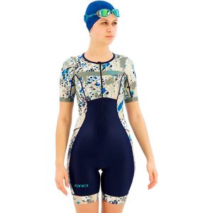 Zone3 Activate+ Sand Storm Korte Mouw Triatlonpak Blauw XS Vrouw