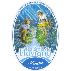 Les Anis de Flavigny - Anijspastilles met munt smaak - Bewaardoosje ovaal 50 gram anijssnoepjes