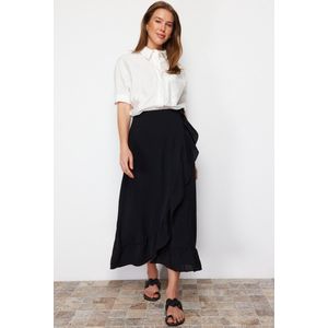 Trendyol Paarse Gewikkelde Gebreide Rok Met Ruches Tctss21Et0579