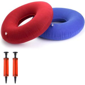 Orthopedisch Zitkussen met Pomp voor Zwangere Vrouwen - Set van 2 Stuks (Rood Blauw)