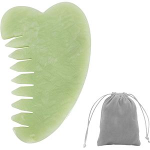 Gua Sha kam jade - natuurlijke guasha steen - jade guasha kam - massage kam - gua sha massage tool - GuaSha therapie massager voor hoofdmassage