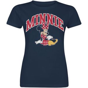 Mickey Mouse Minnie Mouse Sitting Dames T-shirt - marineblauw - S