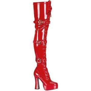 pleaser - ELECTRA-3028 Plateau overknee Laarzen - US 8 - 38 Shoes - Rood