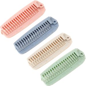 Opvouwbare Mini Haarborstel - 4 Stuks Draagbare Kammen voor Reis en Thuis