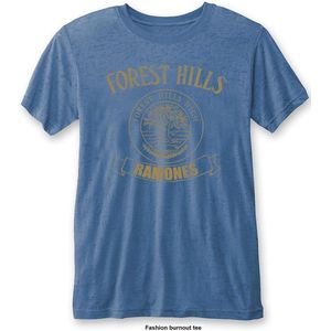 Ramones Heren Tshirt -S- Forest Hills Vintage Blauw