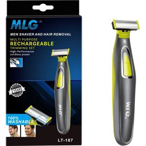 Electrisch scheerapparaat - Tondeuse - Voor mannen en vrouwen - 60 minuten werktijd - Nat en droog scheren - Led licht - Trilmotor - Draadloos - Usb aansluiting - Geel zwart -