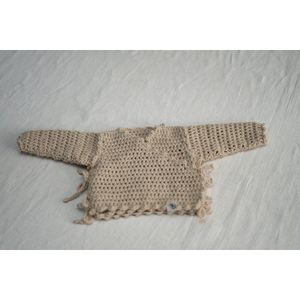 Baby-vestje-meisje-maat 50-ecru-katoen-handgemaakt (Sweet baby Bedstraw)