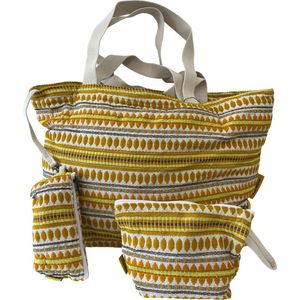 Mycha Ibiza - strandtas - Ibiza tas - jacquard katoen - gratis - toilettas - Myc24009