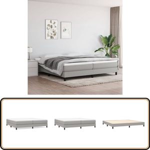 vidaXL Boxspring 200x200 cm met matras lichtgrijs Boxspringbed - Boxspring - Tweepersoonsbed - Bed Frame - Matras
