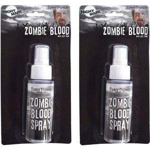 2x stuks horror nep bloed spray 60 ml - Halloween schmink decoratie bloed - Zombie/vampier nepbloed