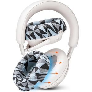 Gepatenteerde SweatZ QC Ultra V2 Oorkussenhoezen voor Bose QuietComfort Ultra - Geo Grey