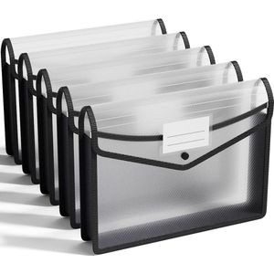 A4 Plastic Portemonnee Map Poly Zakken Envelop 5 Pack Waterdichte Transparante Documentmap - Met Visitekaarthouder
