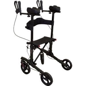 Aidapt lichtgewicht onderarm rollator - zwart - 4 wielen
