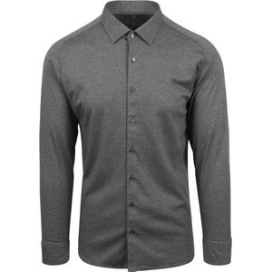 Desoto - Overhemd Strijkvrij Kent Melange Grijs - Heren - Maat L - Slim-fit