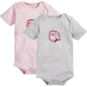 Playshoes Schnizler set 2 rompers korte mouw eenhoorn roze grijs