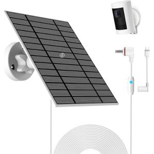Equivera Zonnepaneel voor Ring Camera - Zonnepaneel voor Ring Camera - Zonnepaneel met Stekker Zonnepanelen met Stekker - Oplader Ring Camera - Zonnepaneel Adapter - Solar Charger - Weerbestendig - Verstelbaar
