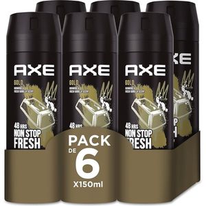 Axe - Gold - Deodorant Bodyspray - 150 ml - Voordeelverpakking 6 stuks