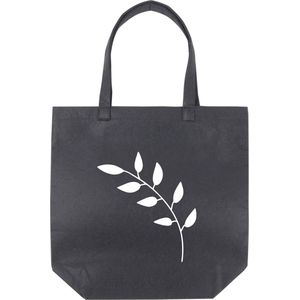 Vilten tote bag met takje - zwarte vilten tas - origineel cadeau voor vriendin - duurzame tas