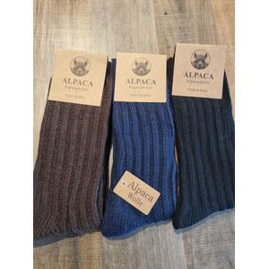 3 Paar - Alpaca Wollen Sokken - Maat 39-42 - Vrijetijdsokken - Werksokken - Wintersokken