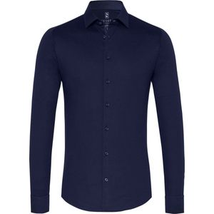 Desoto - Overhemd Strijkvrij Kent Donkerblauw - Heren - Maat S - Slim-fit