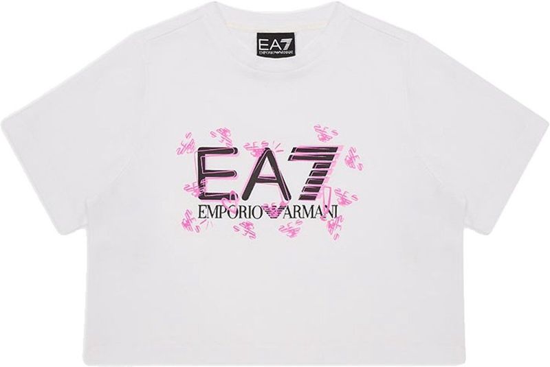 EA7voor meisjes. 7G000151_AF10373 T-shirt logoserie in marineblauw katoen (16Años= 176cm), Casual, Korte mouwen, kinderkleding