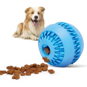 Nobleza Snackbal hond - Honden speelgoed - Snack speeltje hond - Kauwspeelgoed hond - Honden snackbal - Voederbal hond - Gebitsreiniger hond - Blauw