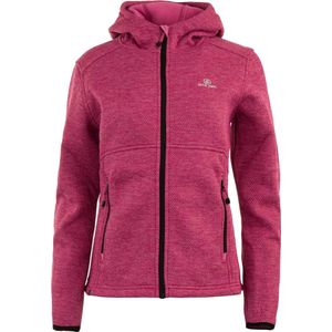 Dames Sweatshirt - Mandorla - Fuxia - Met Hood en Zip Opening