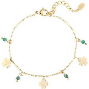 Bracelet four-leaf clovers & stones |Armband | Yehwang | Cadeau voor haar | Tieners | Moederdag
