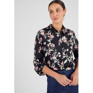 Damart - Overhemdblouse van warm tricot - Dames - Zwart - L